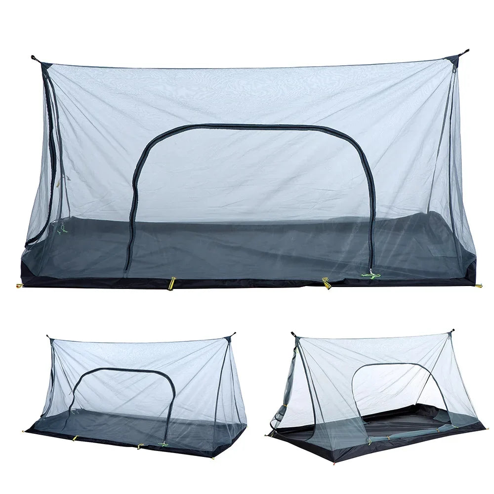 Ultralight single-person mesh tent with insect protection and ventilation