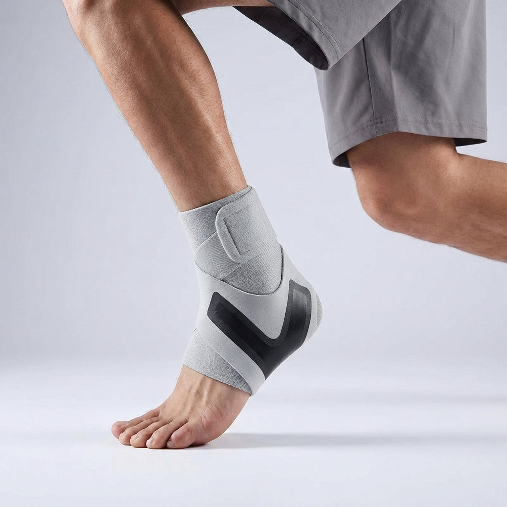 Adjustable ankle support wrap with breathable design for sports and recovery
