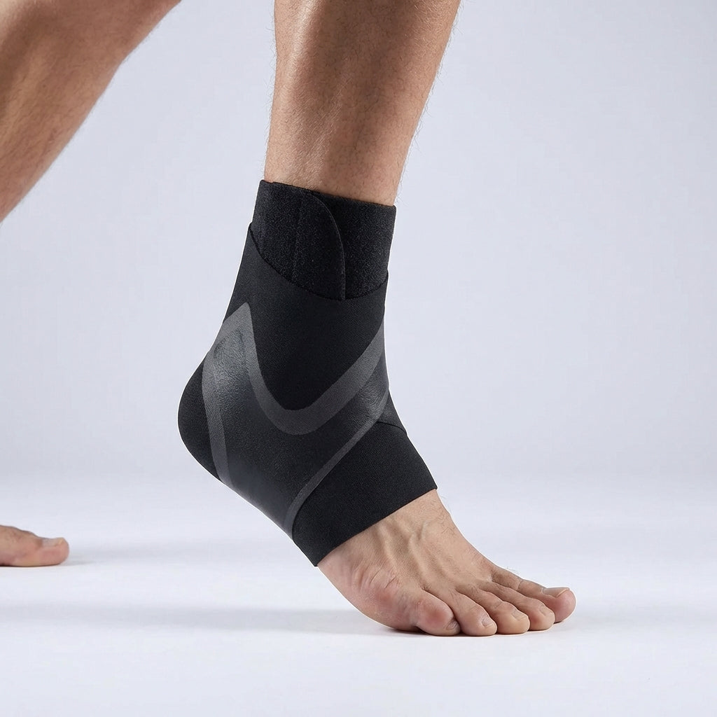 Adjustable ankle support wrap with breathable design for sports and recovery