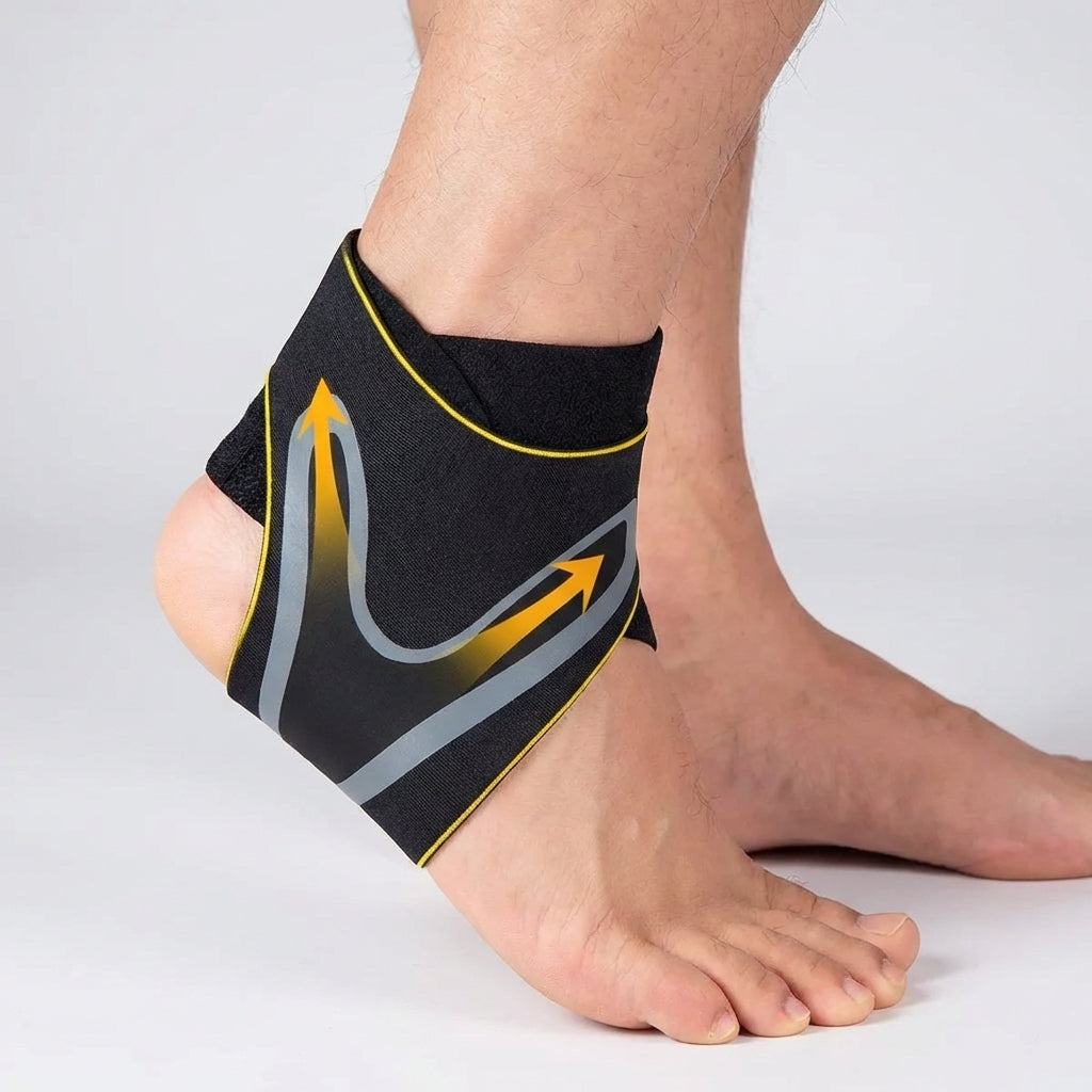 Adjustable ankle support wrap with breathable design for sports and recovery