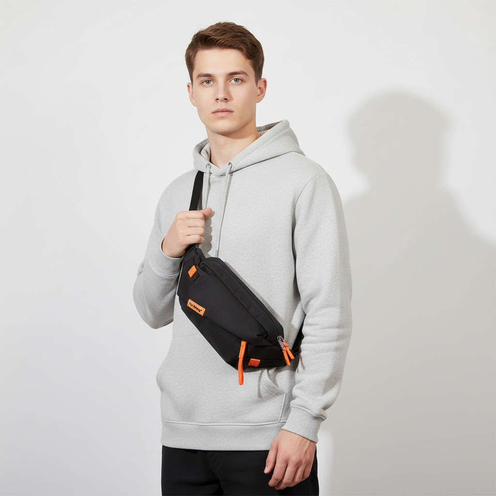 Casual crossbody chest bag with adjustable strap and durable Oxford fabric