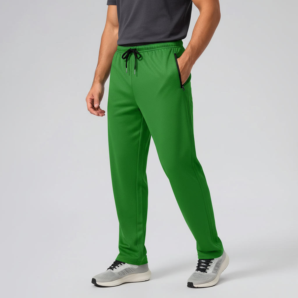 Men's athletic joggers with elastic waistband and zip pockets