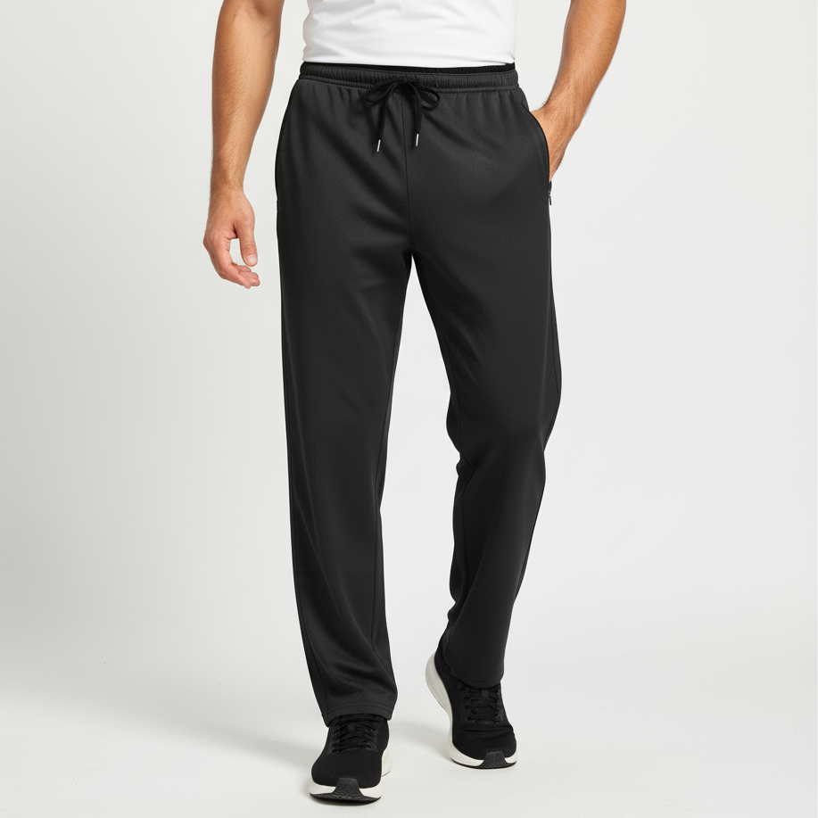 Men's athletic joggers with elastic waistband and zip pockets