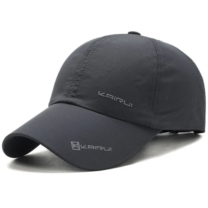 Unisex baseball cap with adjustable snapback closure and curved structured visor