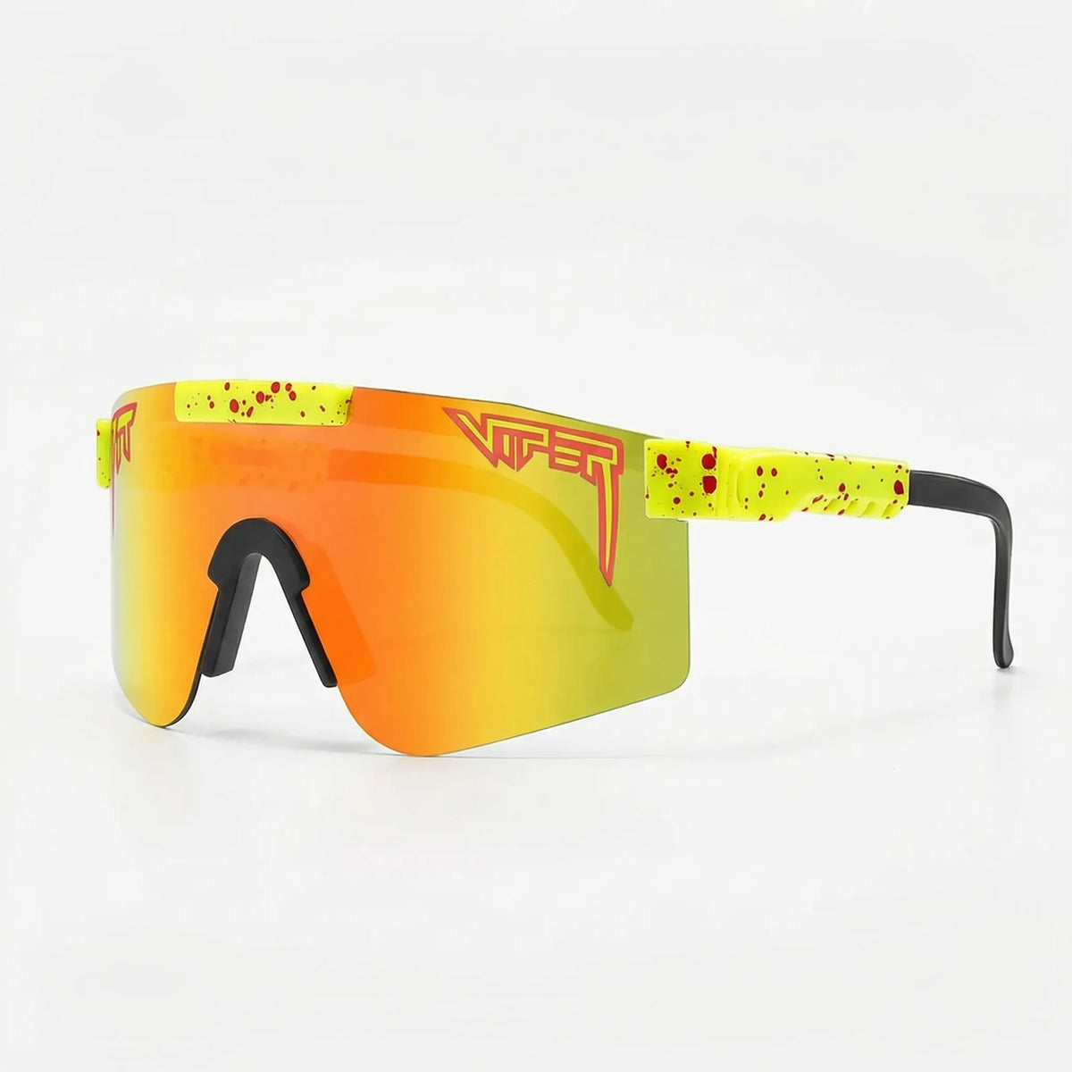 Oversized wraparound sport sunglasses with UV400 lenses