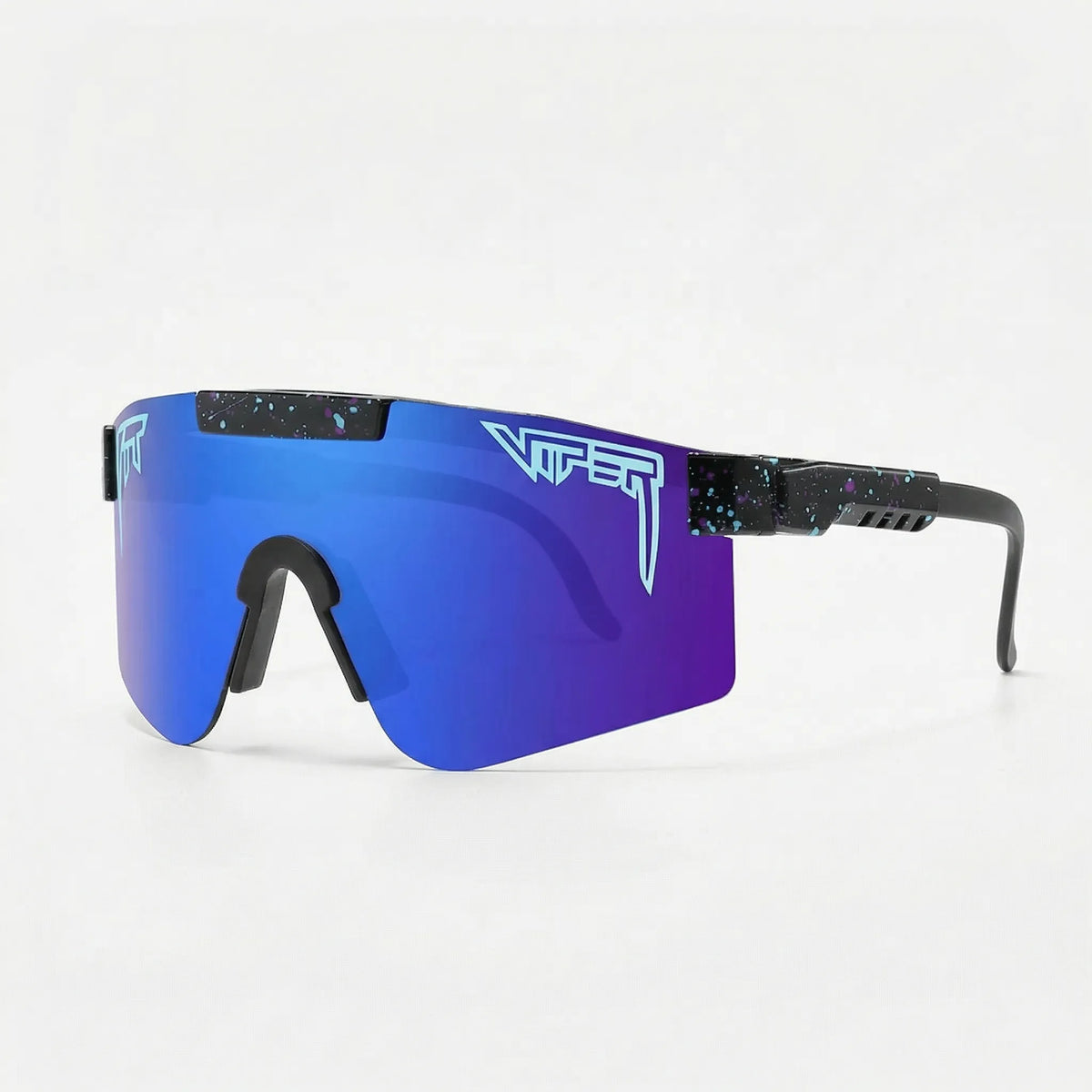 Oversized wraparound sport sunglasses with UV400 lenses