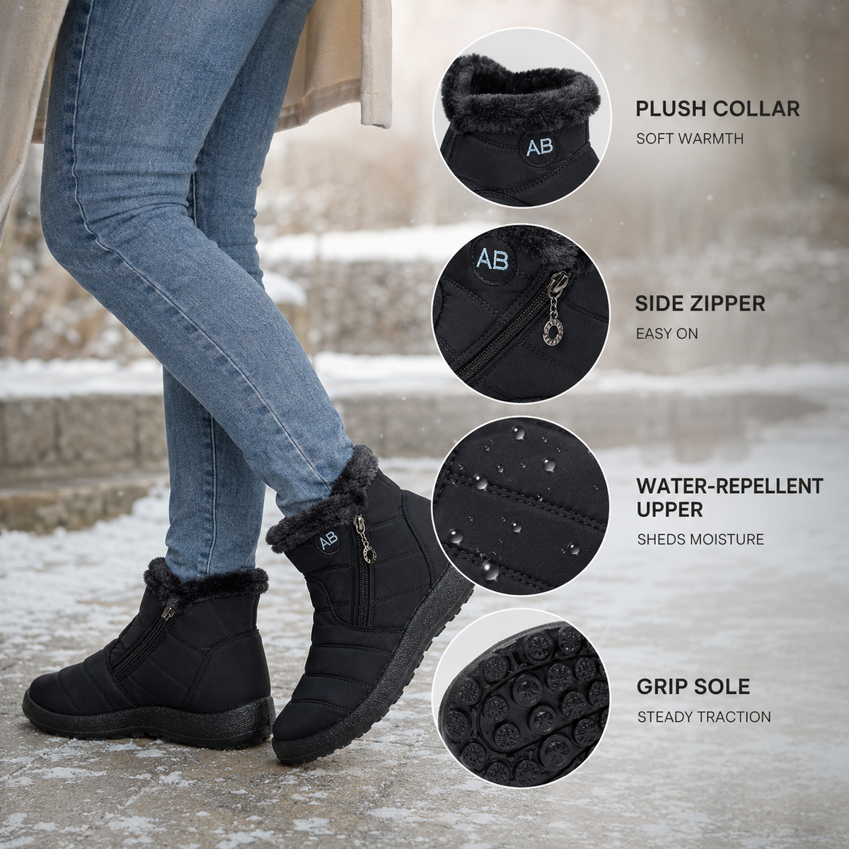 Celrien | Waterproof Ankle Winter Boots