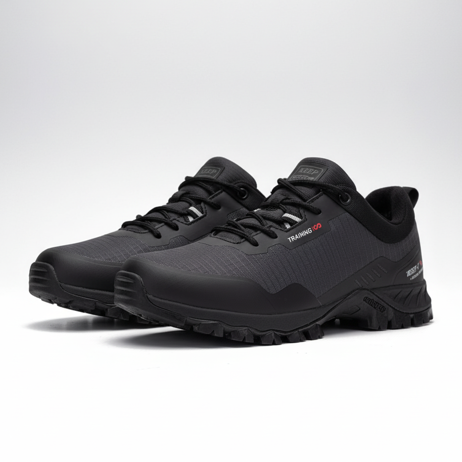 Waterproof lace up hiking shoe with grippy TPR outsole