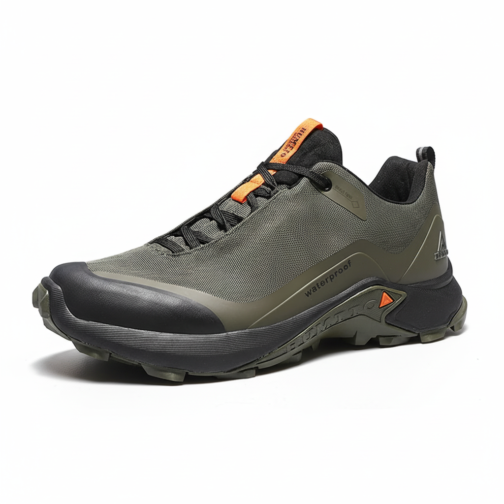 Waterproof trail shoes with durable grip and breathable lining
