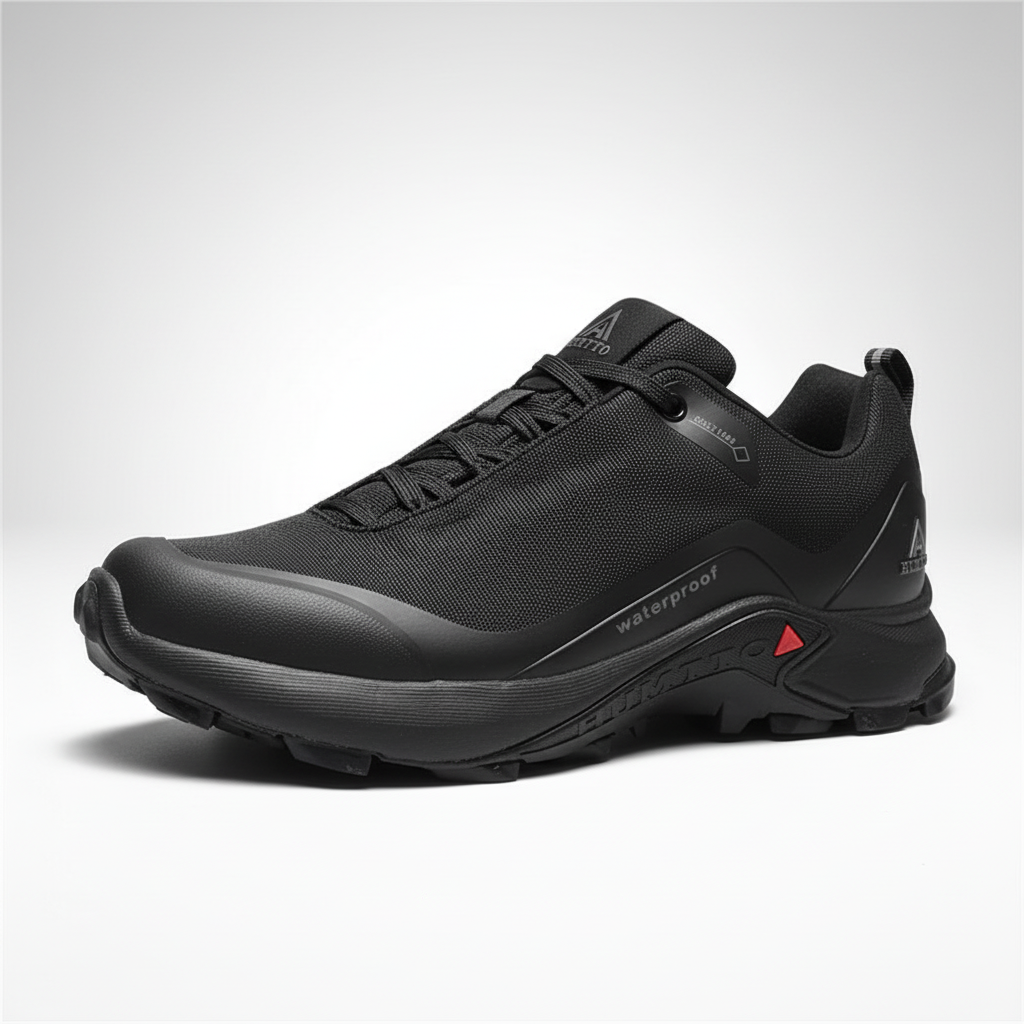 Waterproof trail shoes with durable grip and breathable lining
