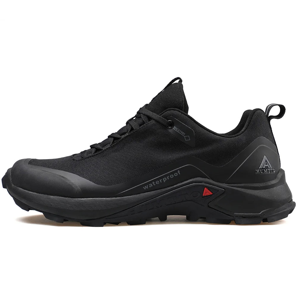 Waterproof trail shoes with durable grip and breathable lining