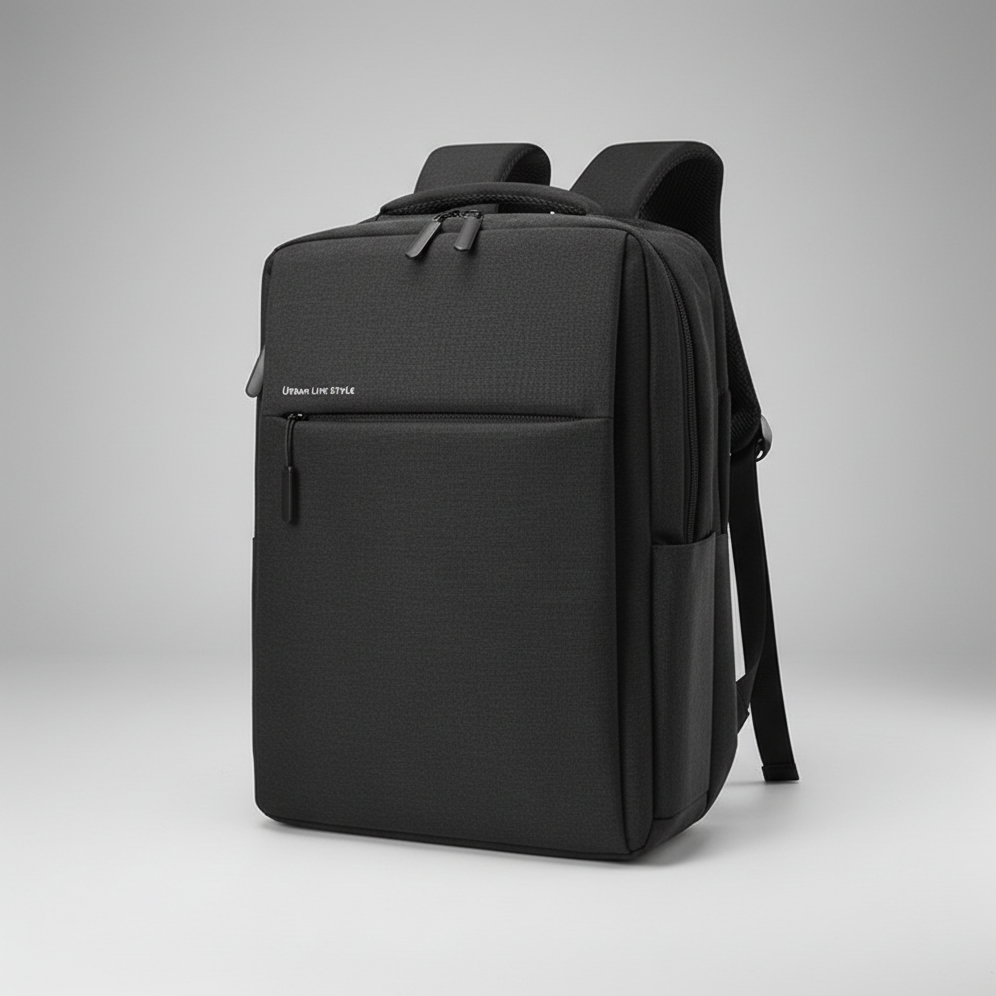 Water-resistant laptop backpack with padded compartment and shoulder straps