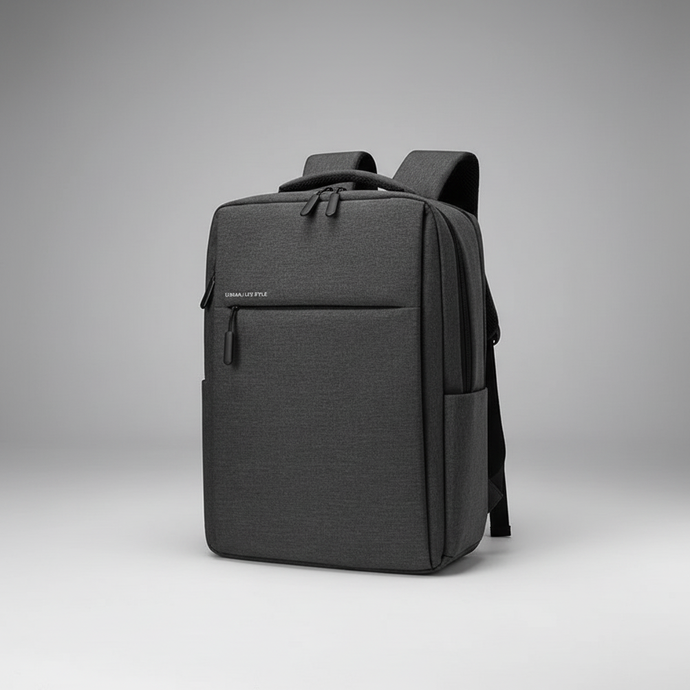 Water-resistant laptop backpack with padded compartment and shoulder straps