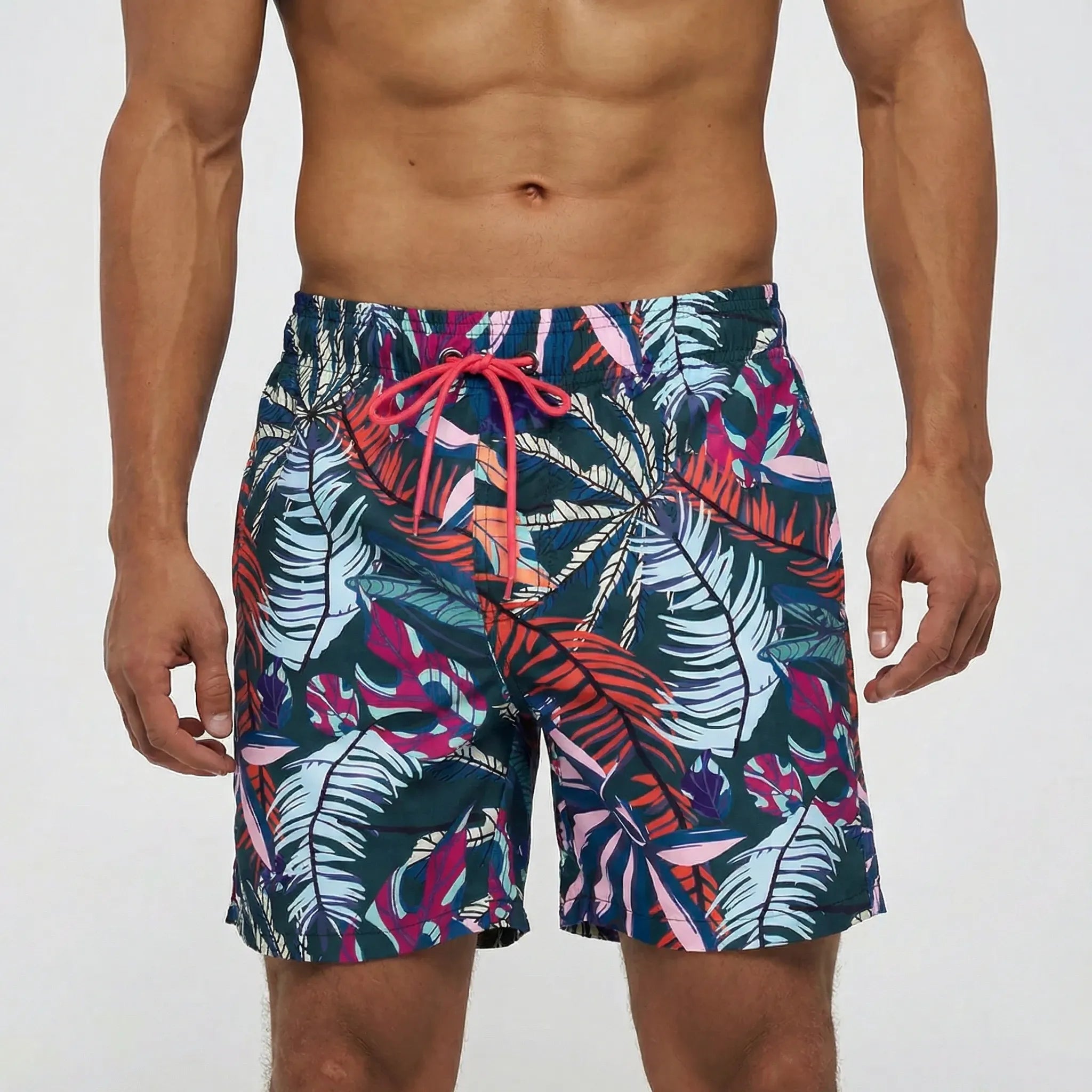 Men's quick-dry swim shorts with adjustable waist and breathable design