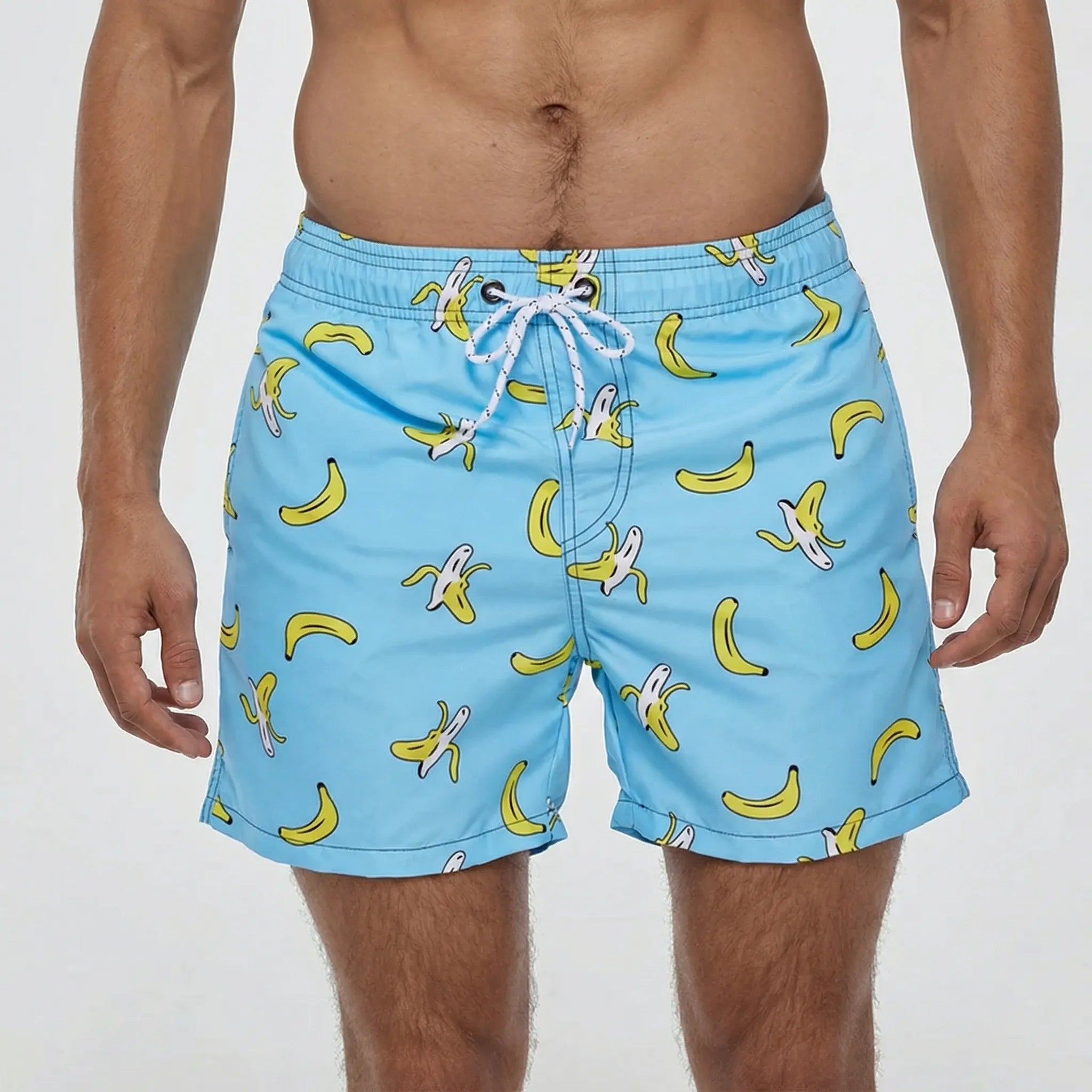 Men's quick-dry swim shorts with adjustable waist and breathable design