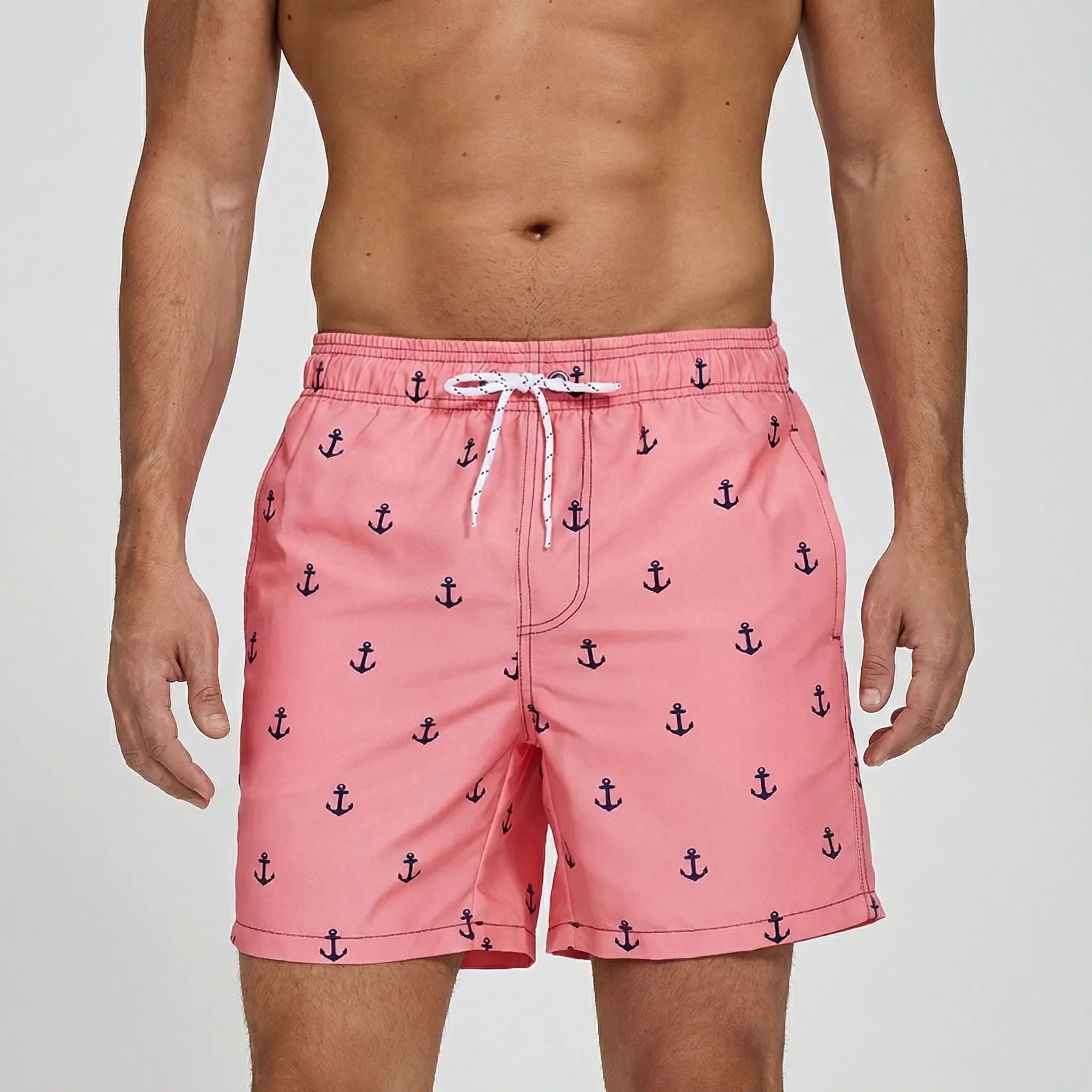 Men's quick-dry swim shorts with adjustable waist and breathable design