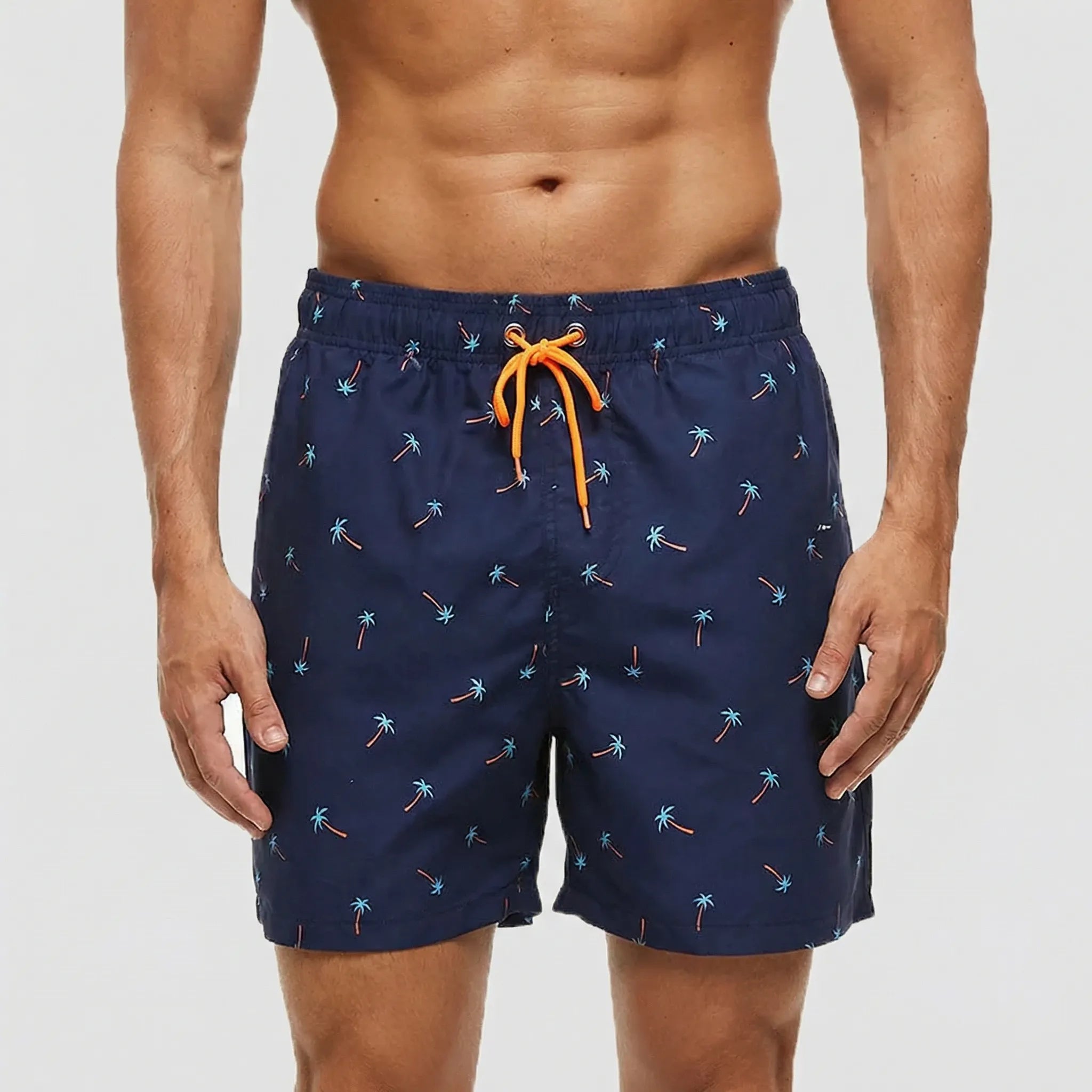 Men's quick-dry swim shorts with adjustable waist and breathable design