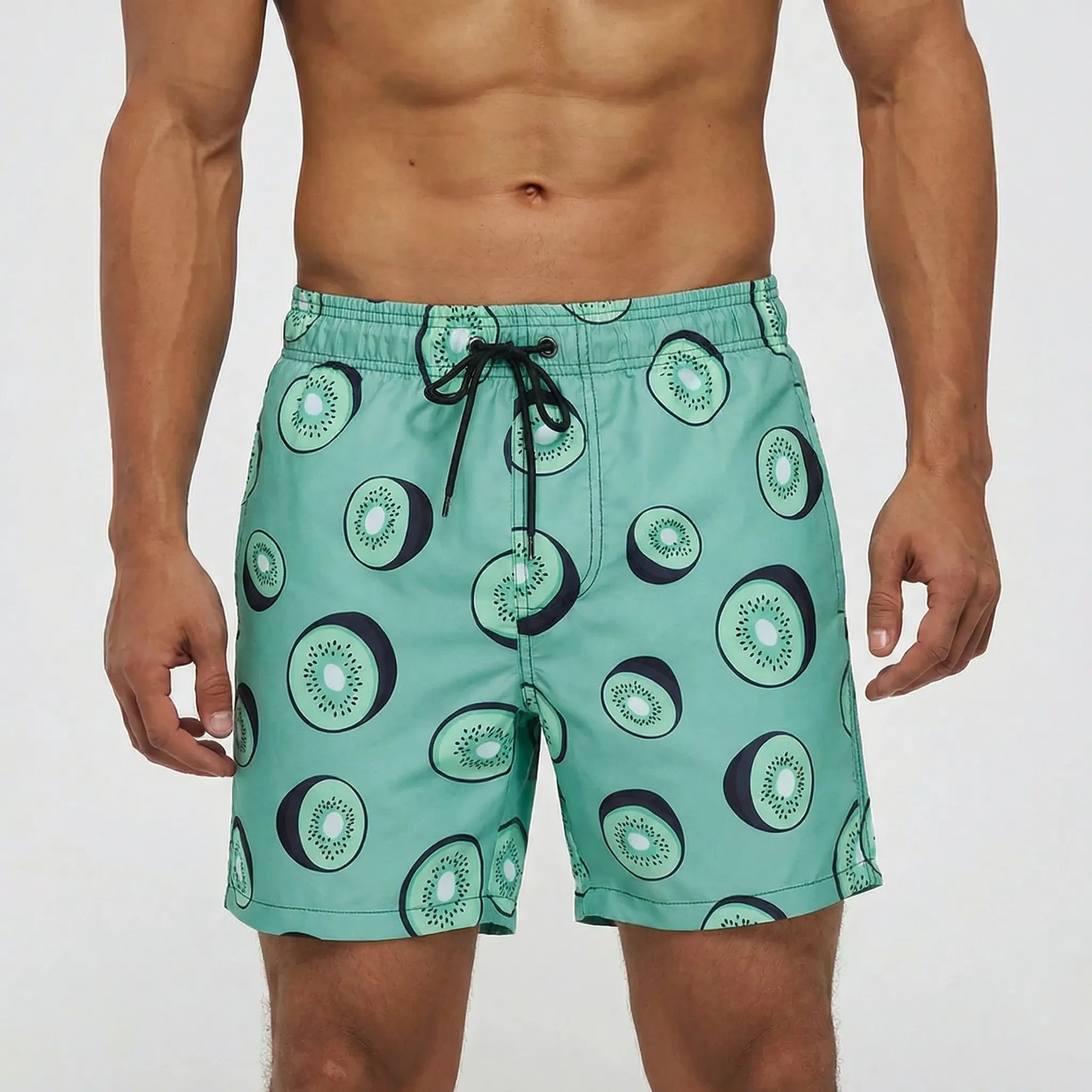 Men's quick-dry swim shorts with adjustable waist and breathable design