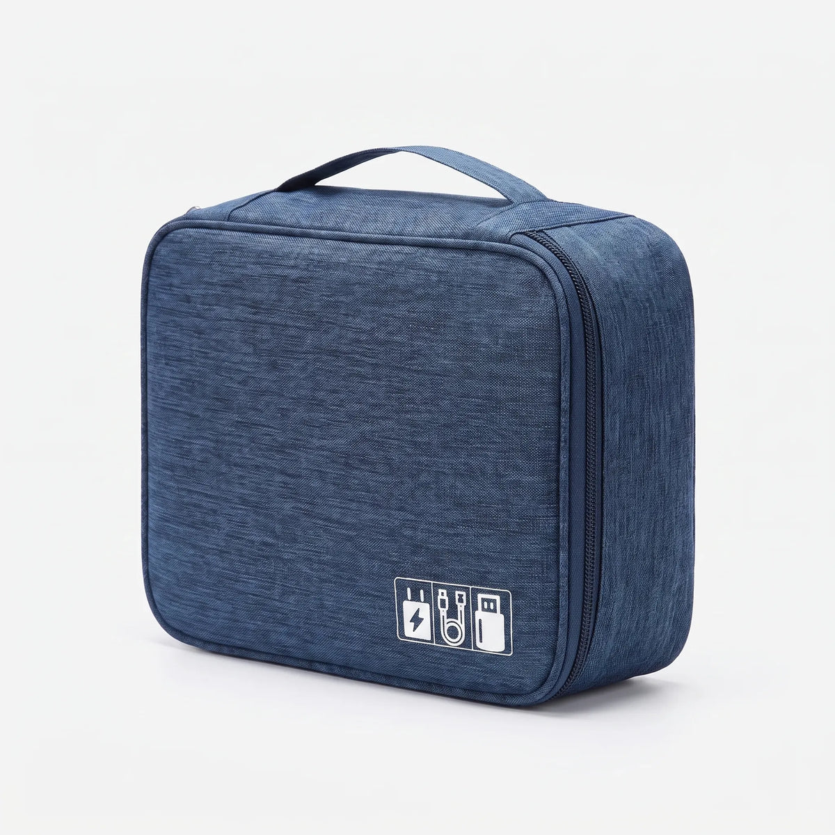 Travel accessories cable organizer with adjustable dividers and elastic loops