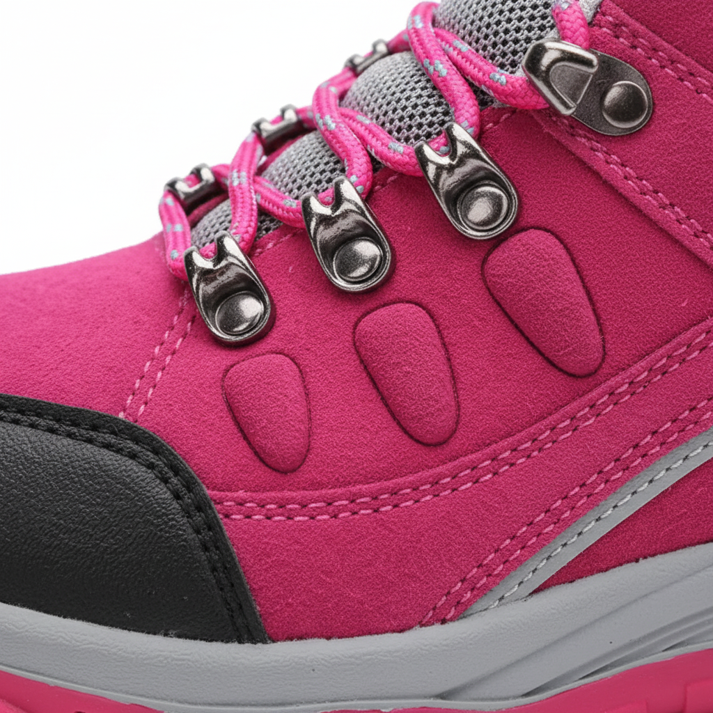 Women's hiking boots with leather upper and ankle support