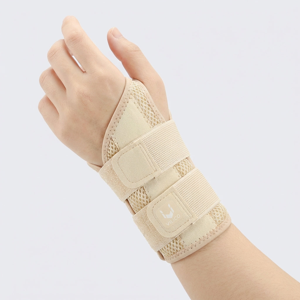 Half finger wrist support brace with adjustable compression straps