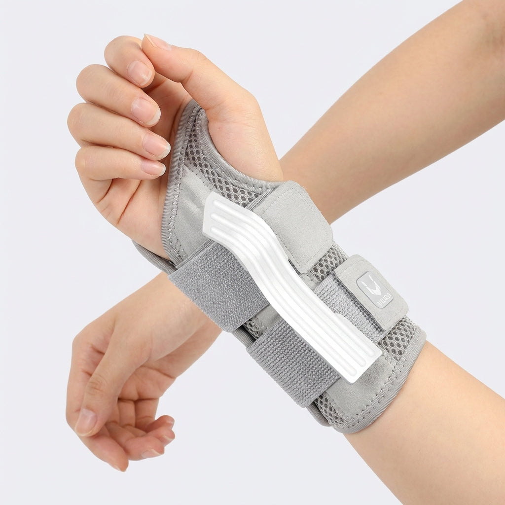 Half finger wrist support brace with adjustable compression straps