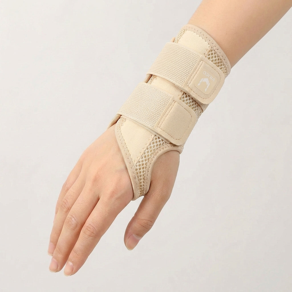 Half finger wrist support brace with adjustable compression straps