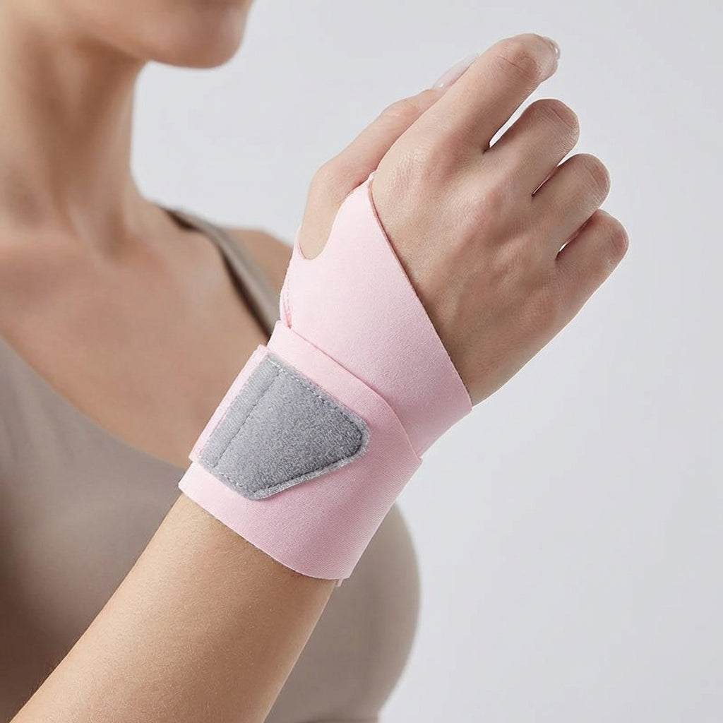 Ultra thin breathable wrist guard with adjustable compression support