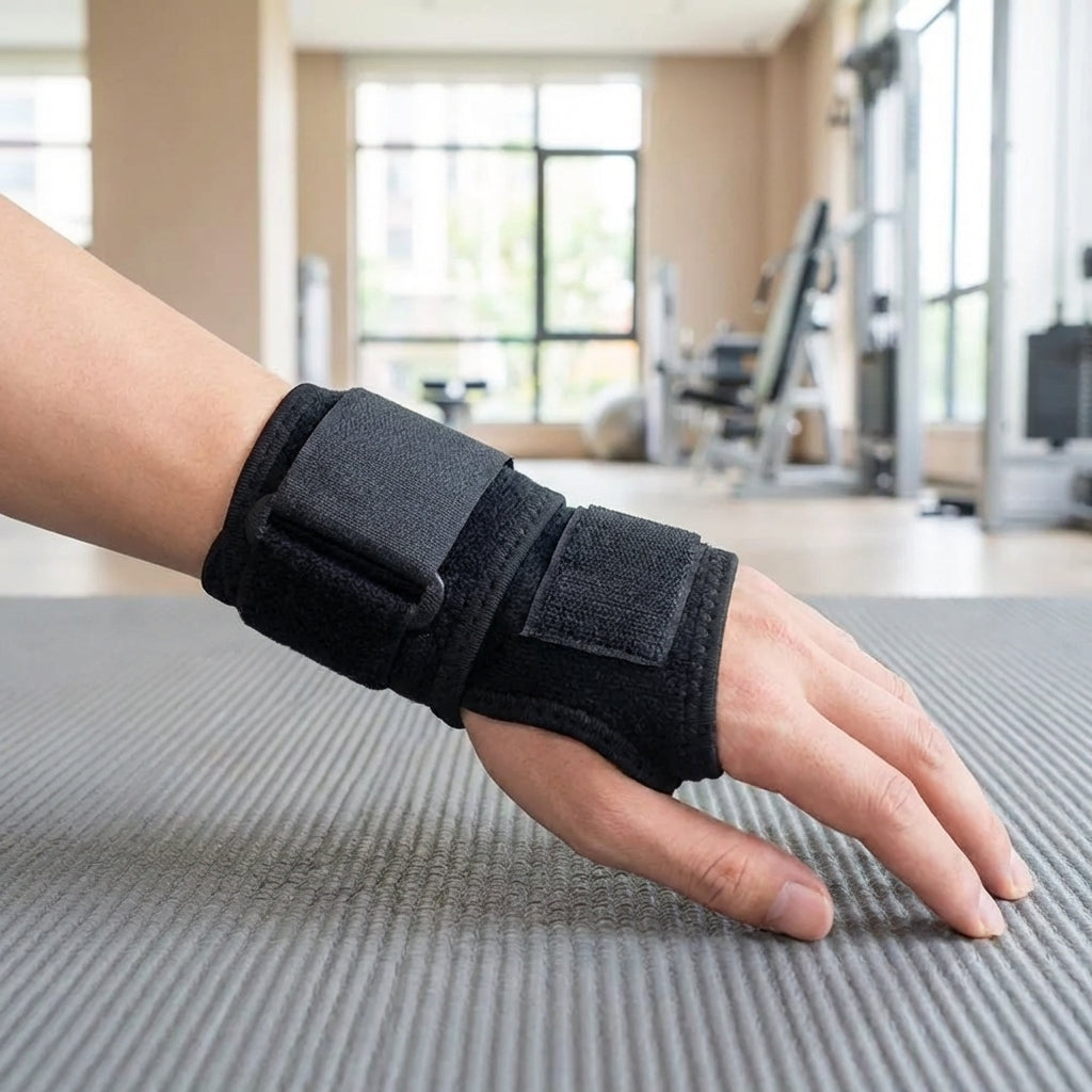 Adjustable wrist support wrap with hook and loop fastening