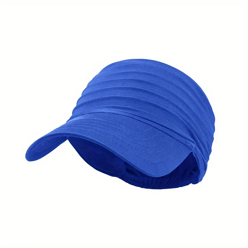 Women's open sport visor with wide structured headband, breathable