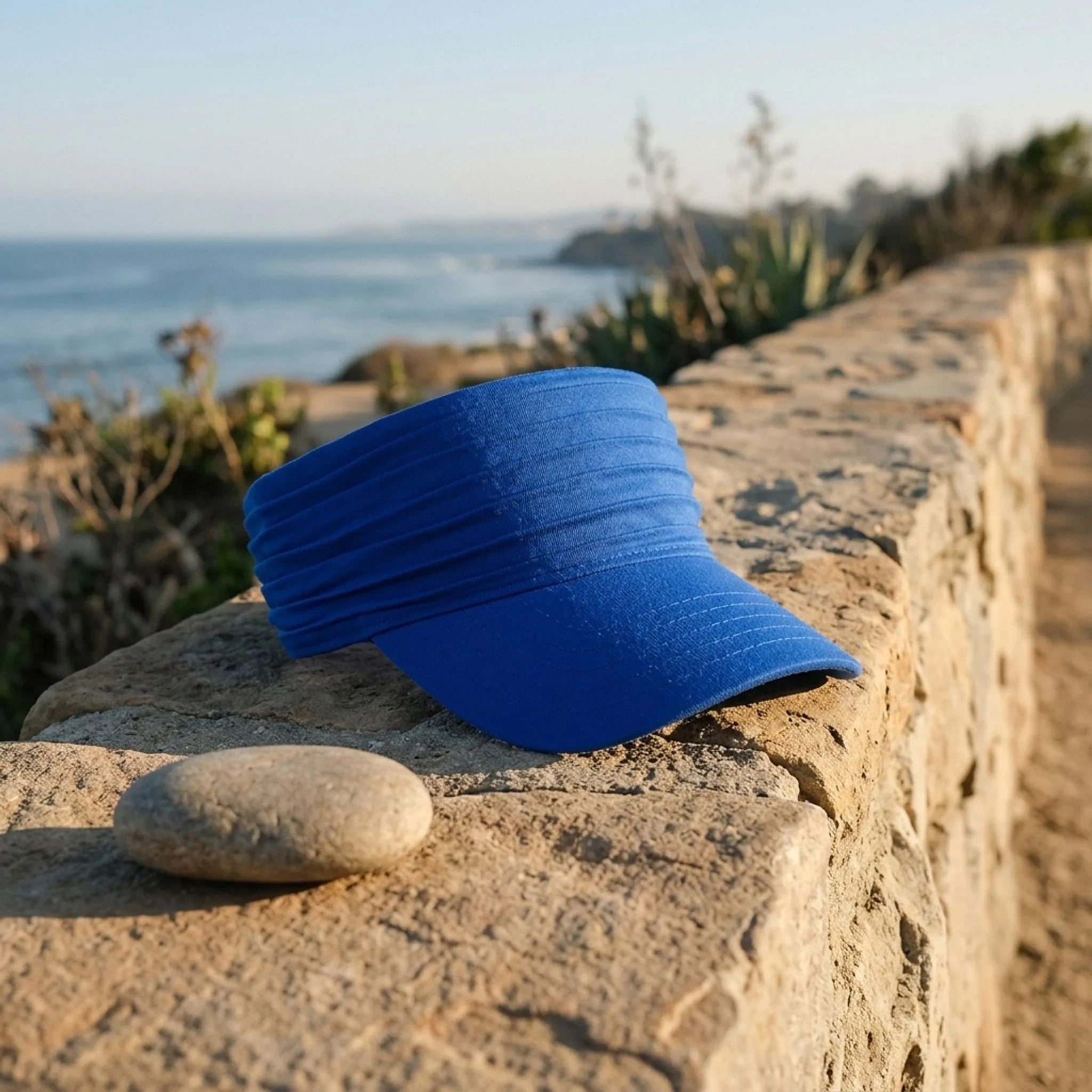 Women's open sport visor with wide structured headband, breathable