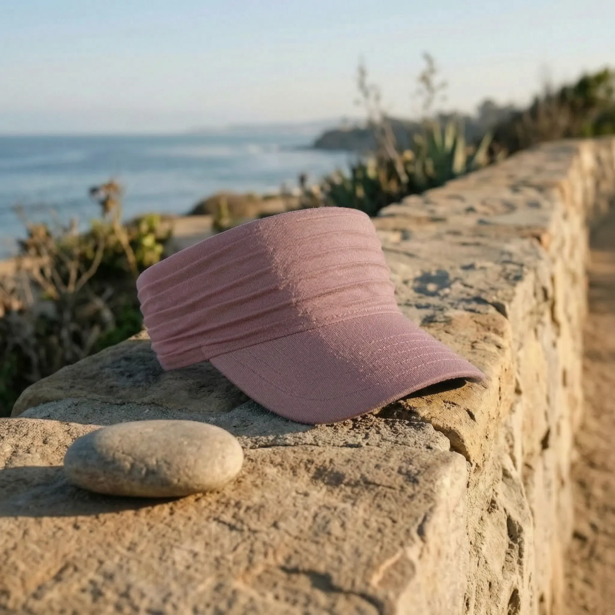 Women's open sport visor with wide structured headband, breathable