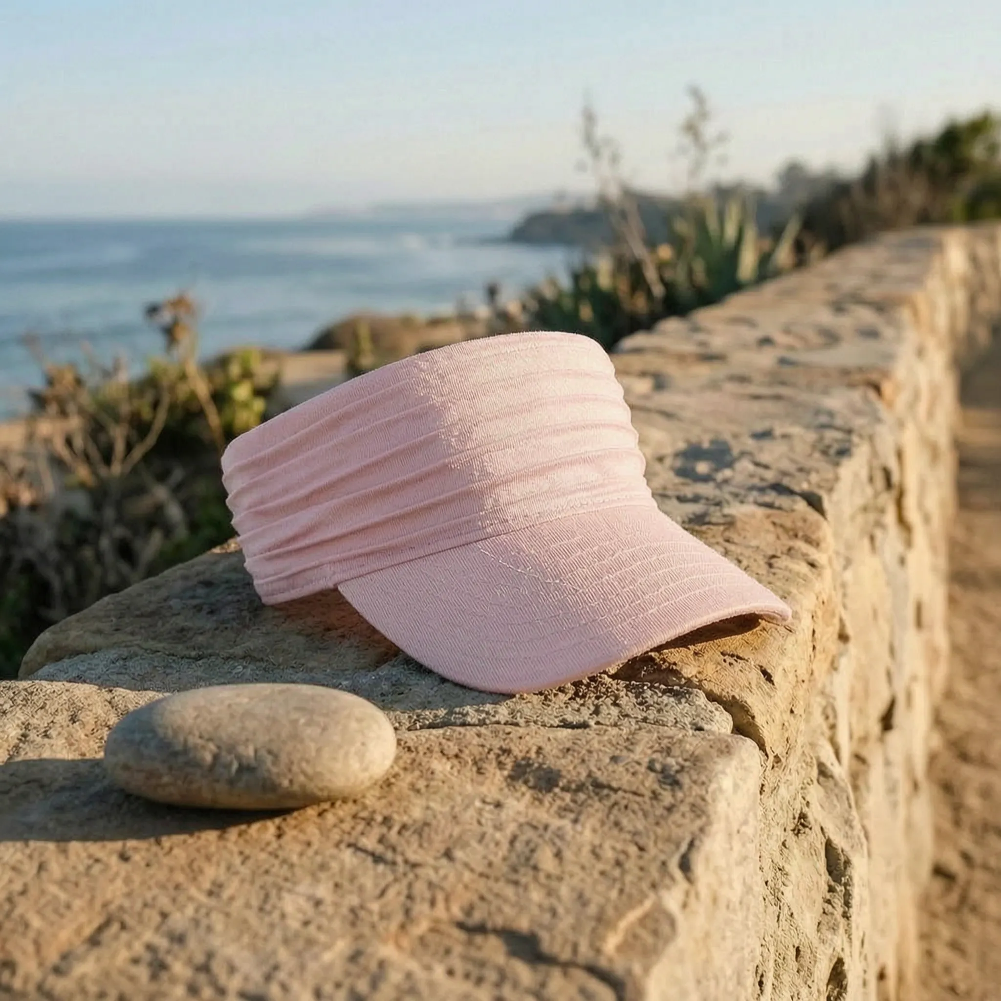 Women's open sport visor with wide structured headband, breathable