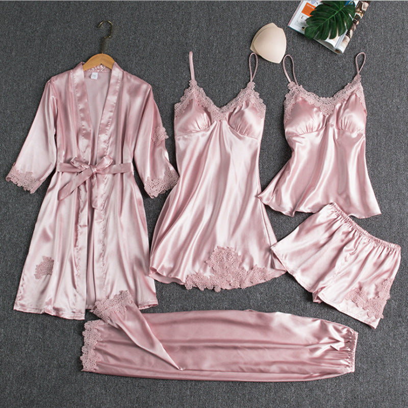 Elegant Lace-Trimmed Pajama Set