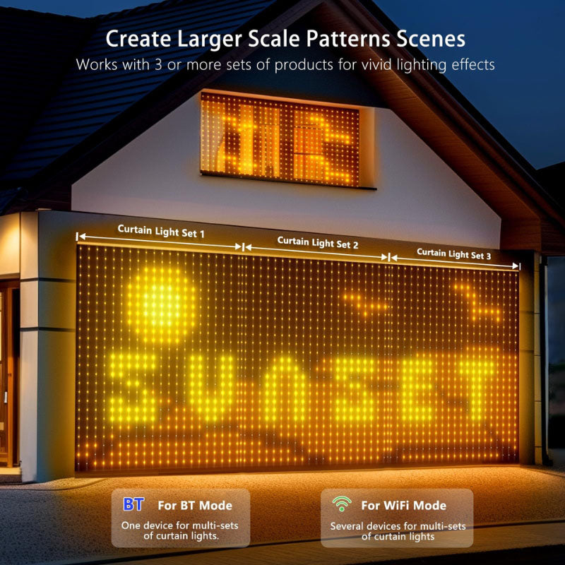 Outdoor Twinkling Net Lights with App Control