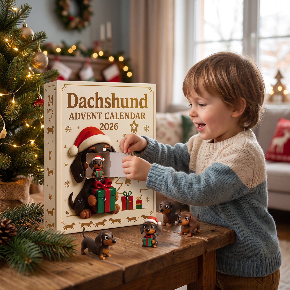 Advent Calendar with Dachshunds for 24 Days – Surprise Figurines