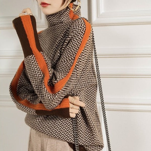 Striped Turtleneck Sweater