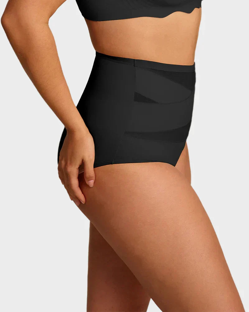 Plus Size High-Waisted Tummy Control Crossover Panties