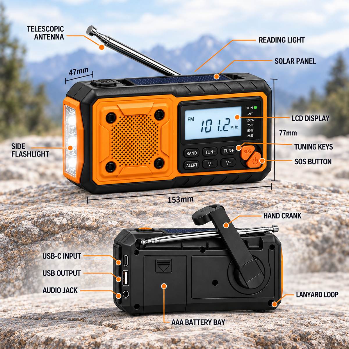 Celrien | Solavox Portable Emergency Crank Radio