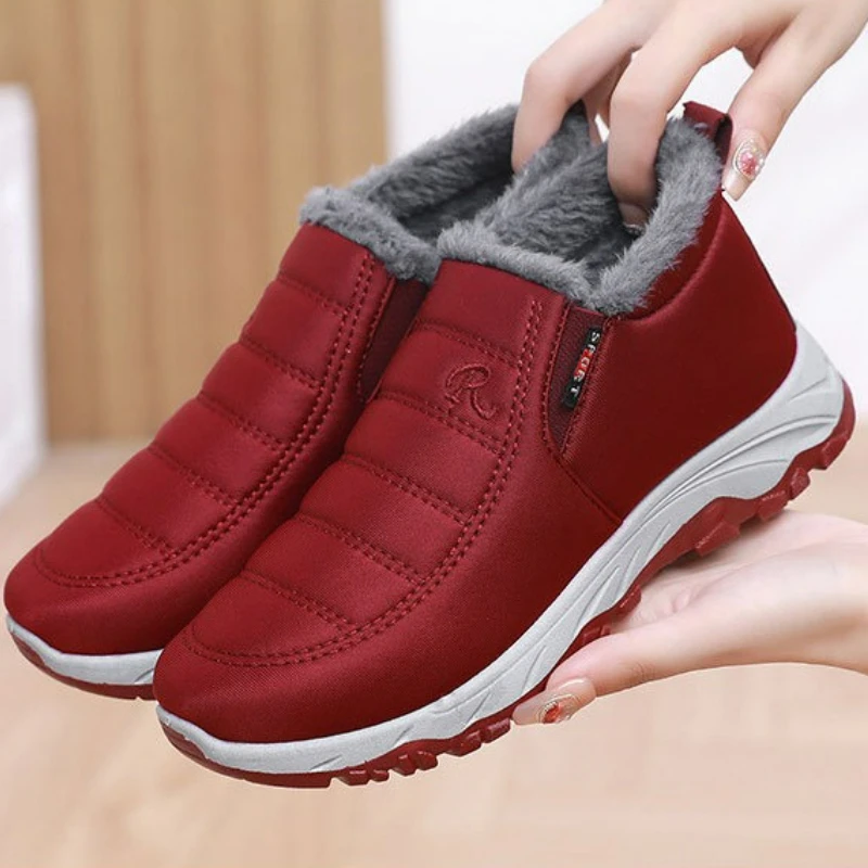 Men and Women Easy Slip On Fleece Lined Winter Boots