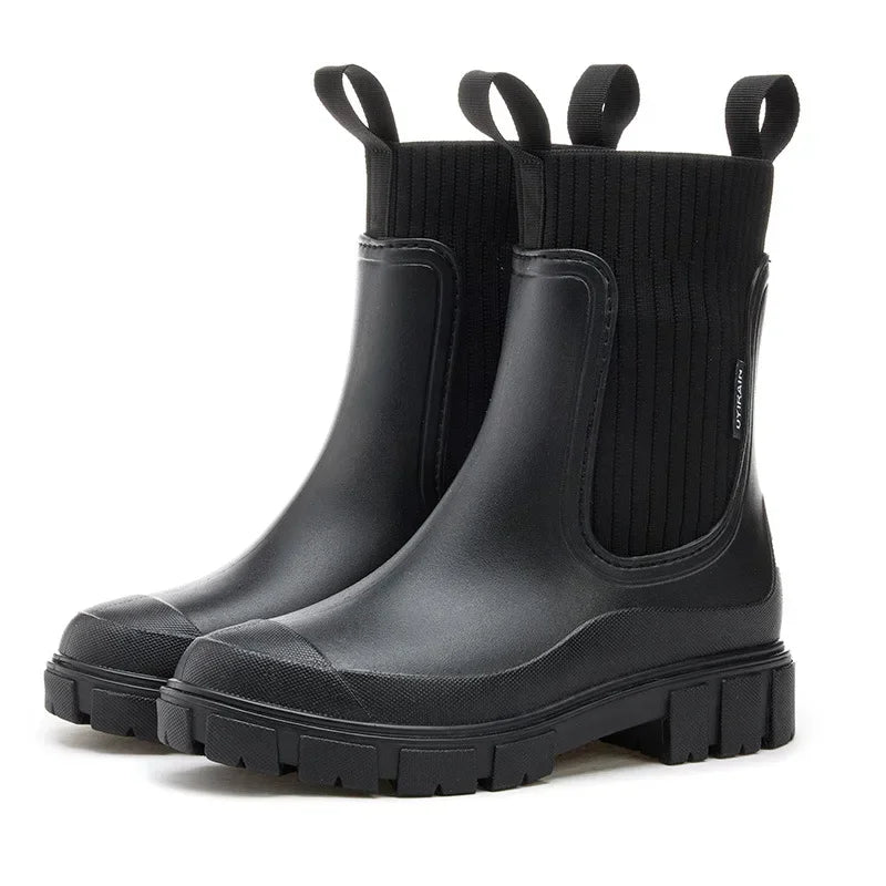 Waterproof Women's Chelsea Rain Boots with Comfort Sole