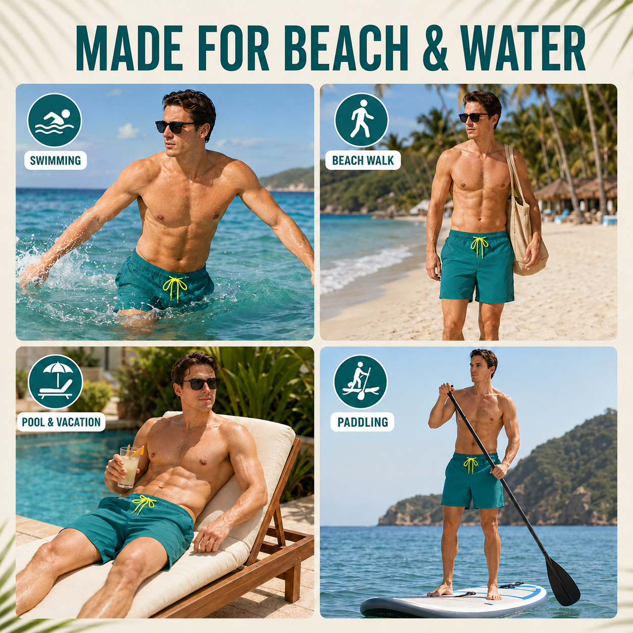 Celrien | Marinex Men's Swim Shorts Short Length