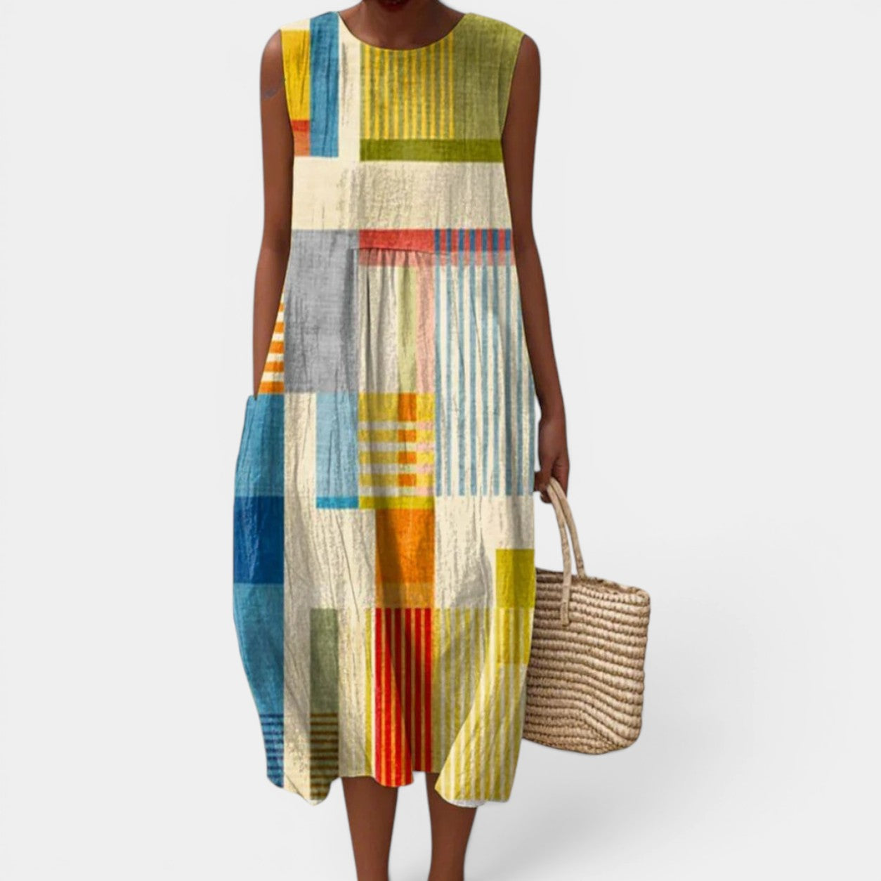 Celrien | Women's Vibrant Geometric Summer Dress
