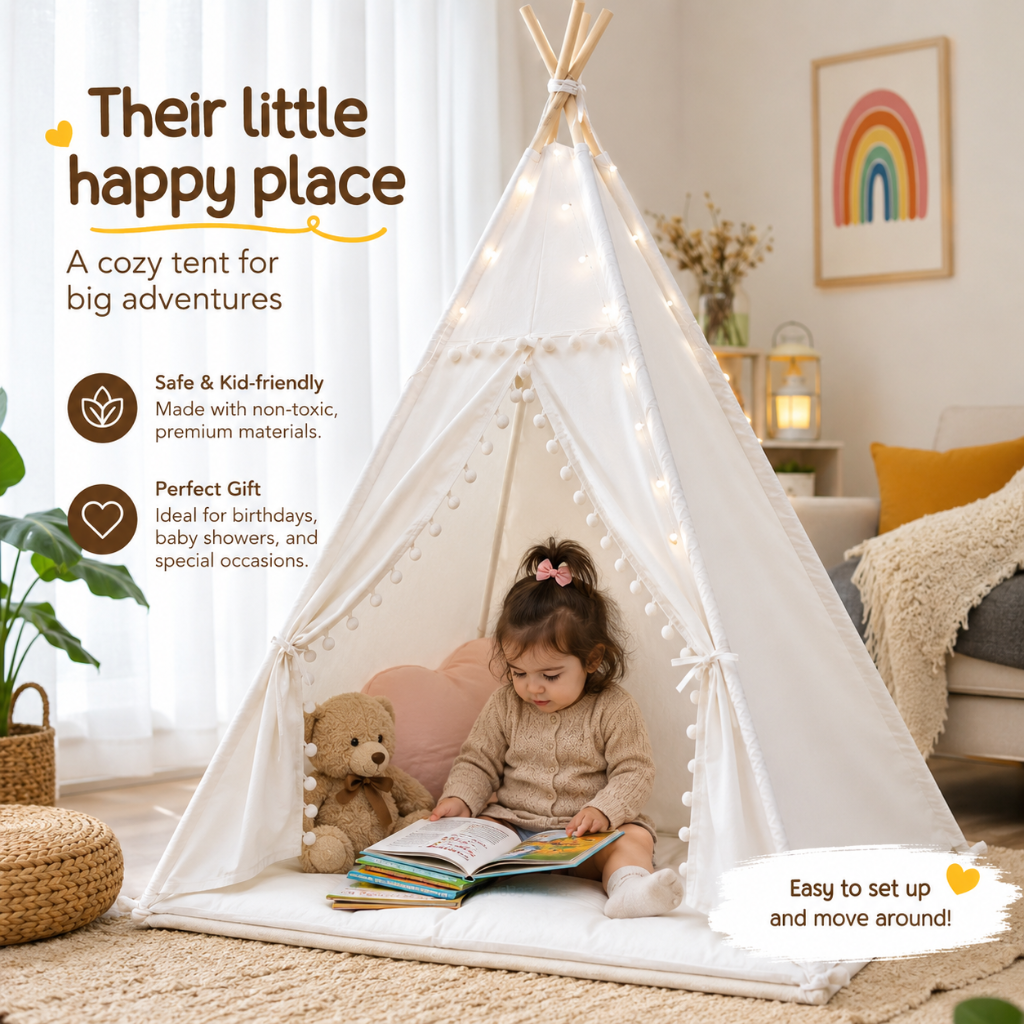 Kids Indoor & Outdoor Teepee Play Tent