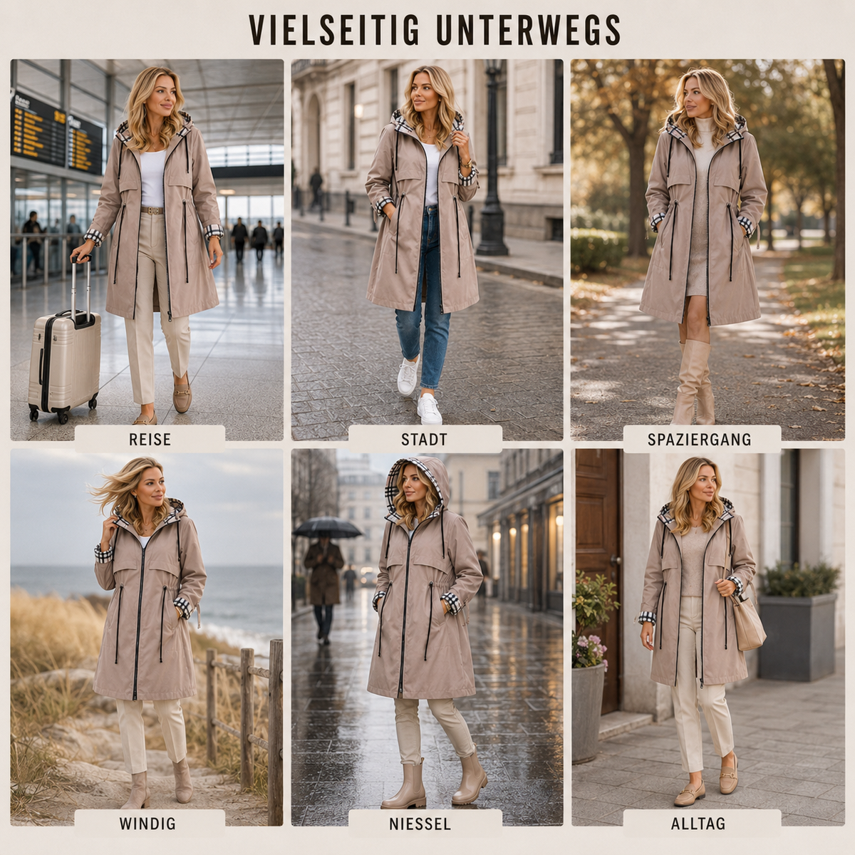 Celrien | Nordlyn Zip Coat Water and Windproof Women's Jacket with Hood