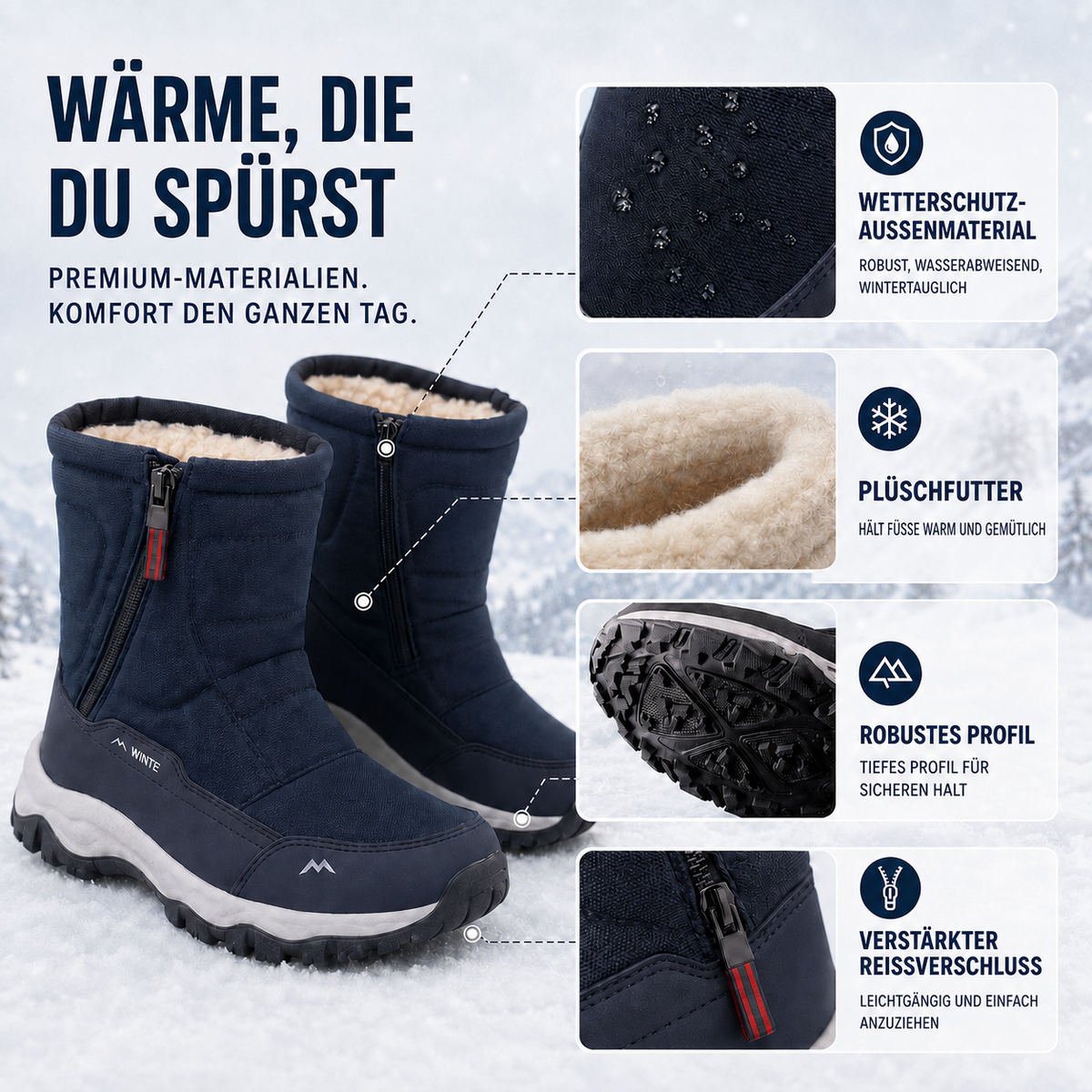 Celrien | FrostTrek Urban Waterproof Winter Boots Women's Lined