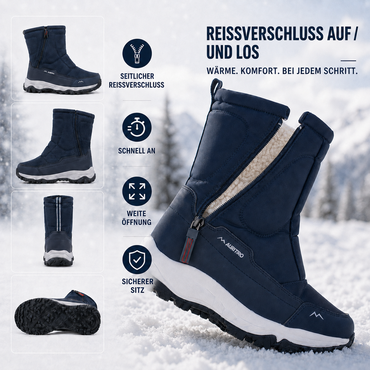 Celrien | FrostTrek Urban Waterproof Winter Boots Women's Lined