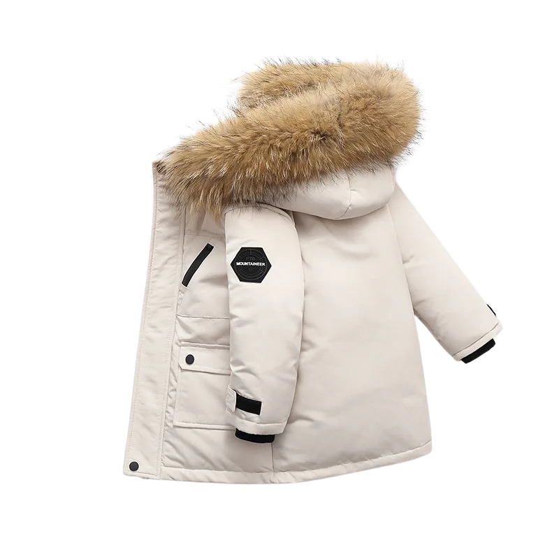 Warm Winter Coat with Fur Trim