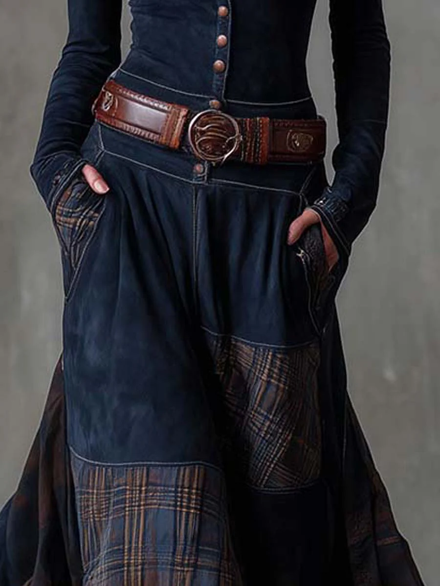 Maxi Suede Dress with Belt