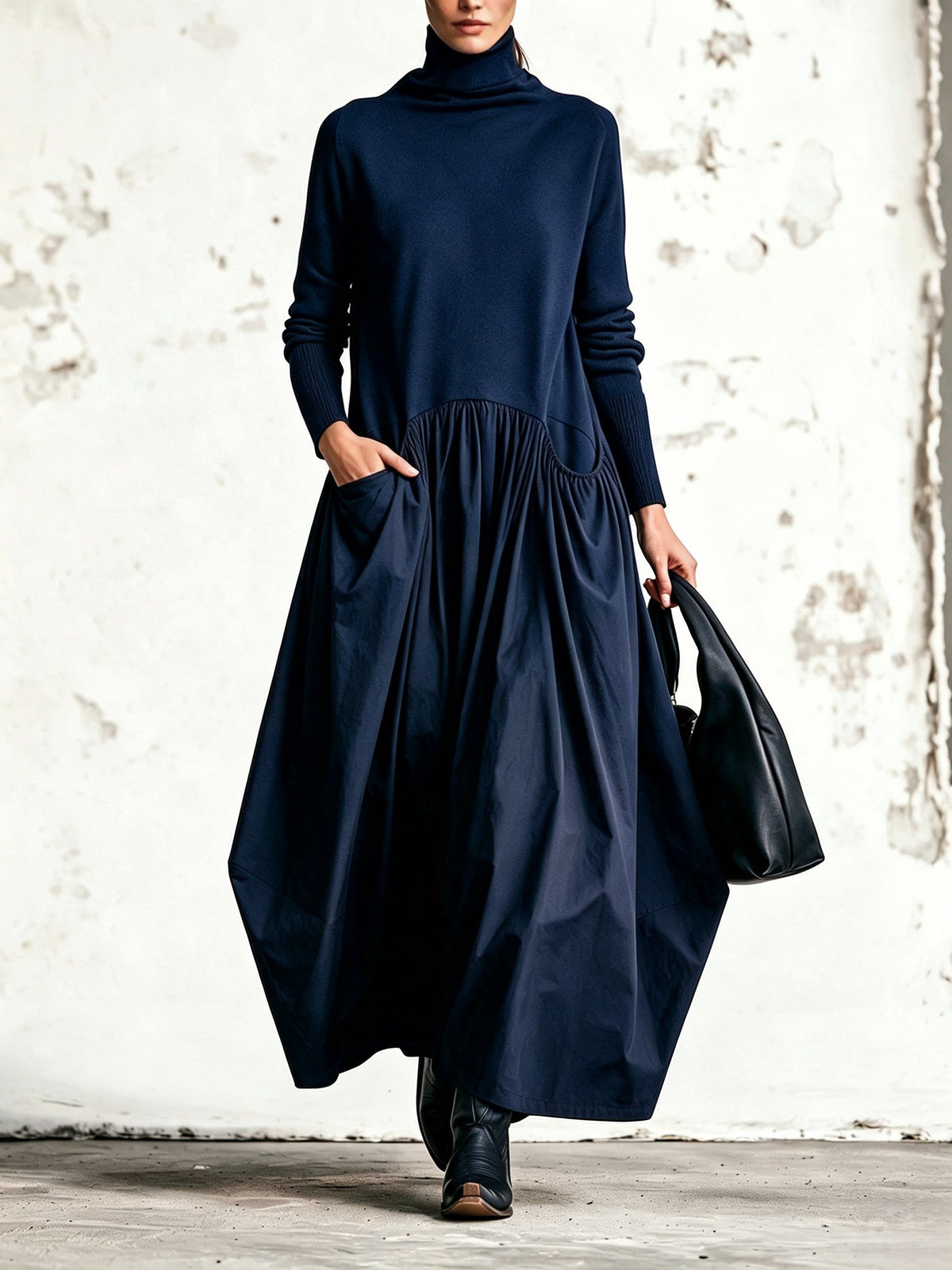 High Neck Pocket Maxi